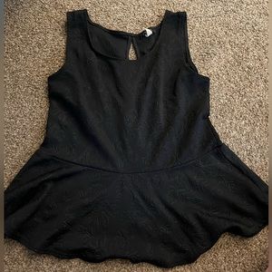 Black Peplum with floral designs